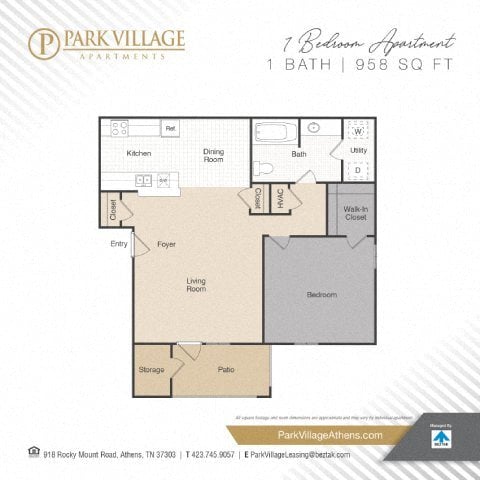 1 Bedroom floor plan